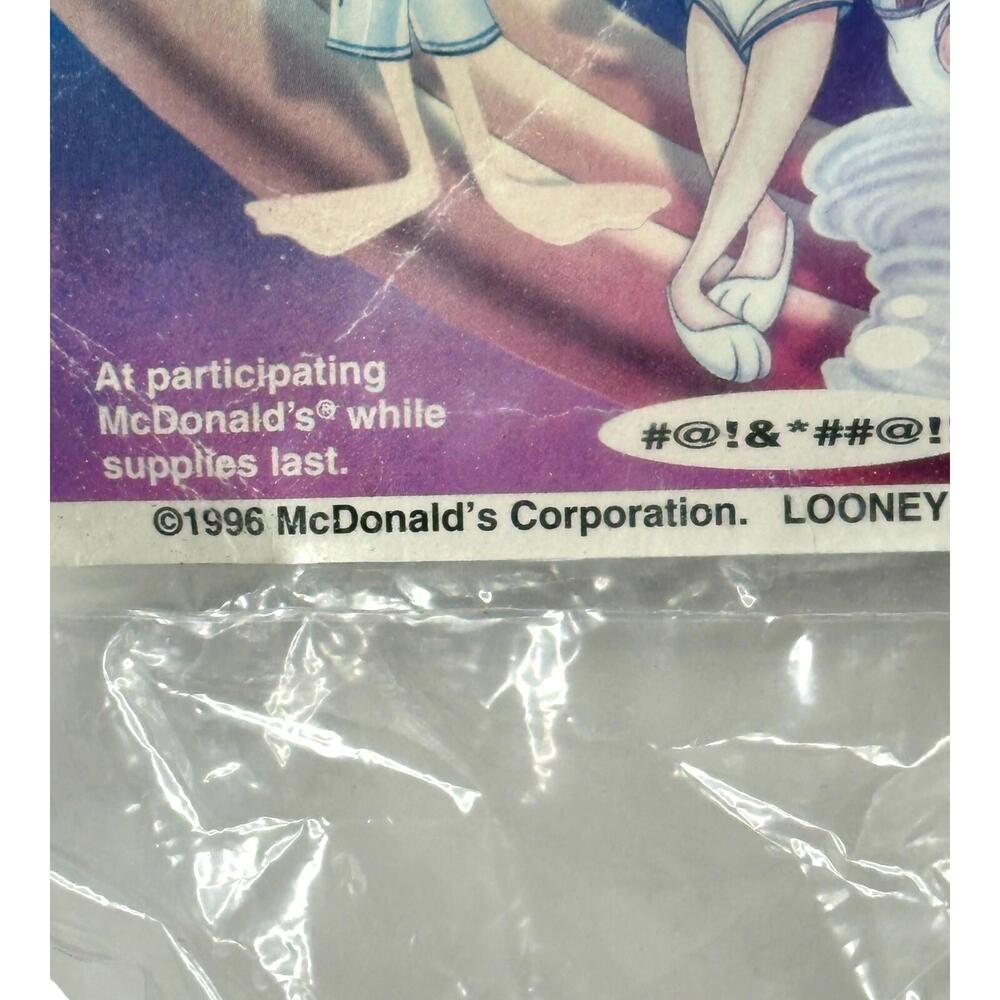 Vintage 1996 McDonalds Warner Bros Space Jam TAZ Plush Toy Sealed Michael Jordan - Picture 6 of 7